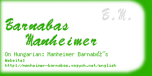 barnabas manheimer business card